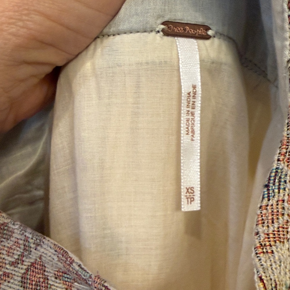 Bohemian Cream Maxi Dress with embroidered overalls bib. - Picture 3 of 6
